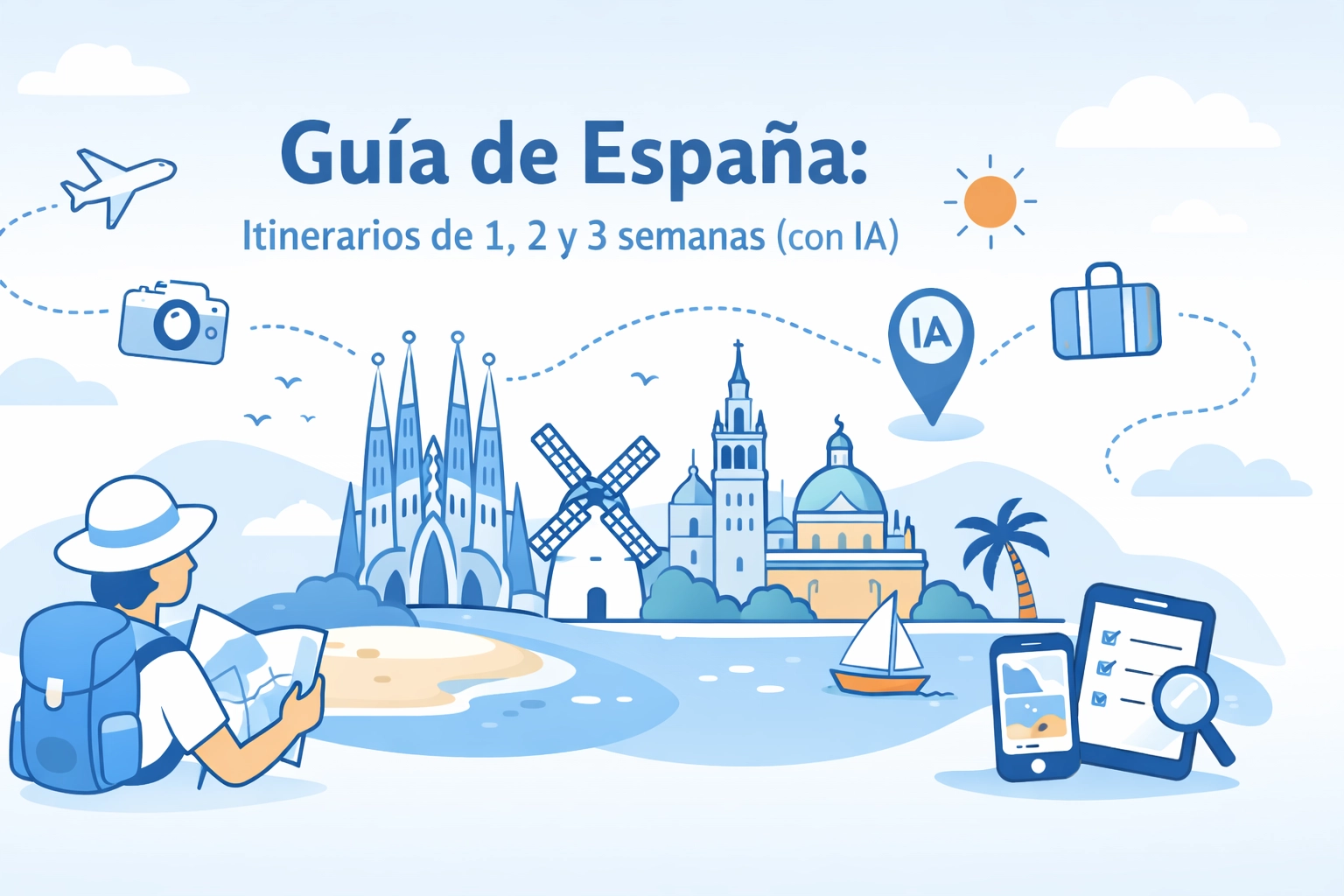 Guía de España: Itinerarios de 1, 2 y 3 semanas (con IA), guía de viaje sobre España