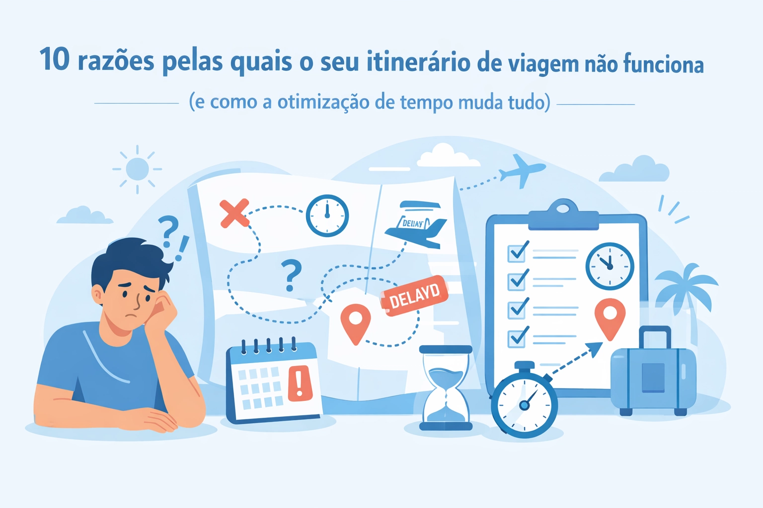 10 razões pelas quais o seu itinerário de viagem não funciona (e como a otimização de tempo muda tudo)