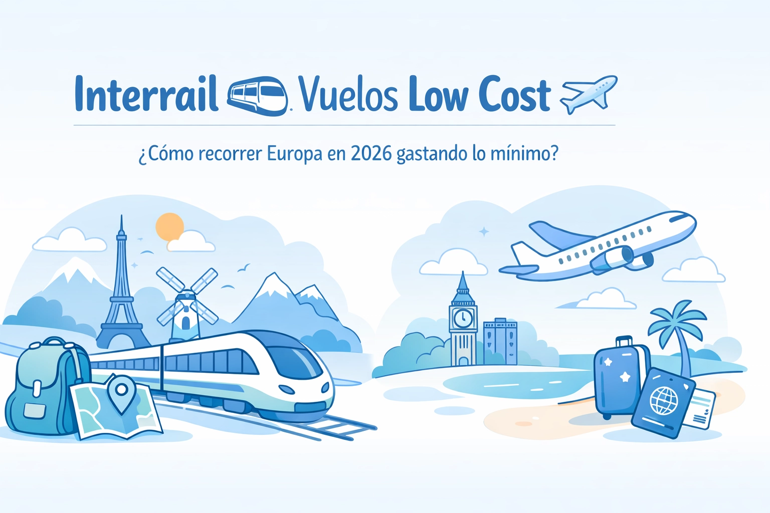 Interrail vs. Vuelos Low Cost: ¿Cómo recorrer Europa en 2026 gastando lo mínimo?