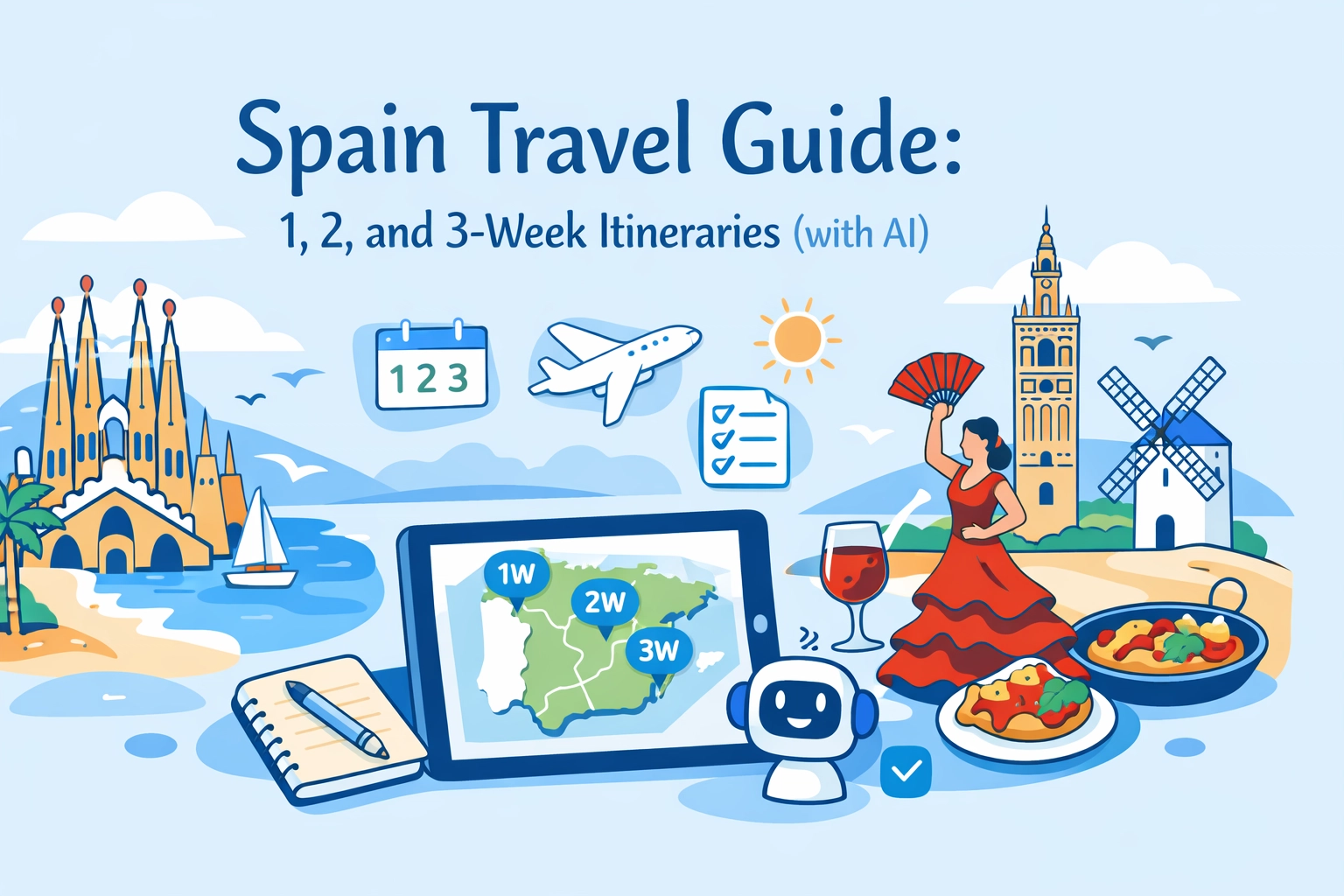 Spain Travel Guide: 1, 2, and 3-Week Itineraries (with AI), travel guide to Spain