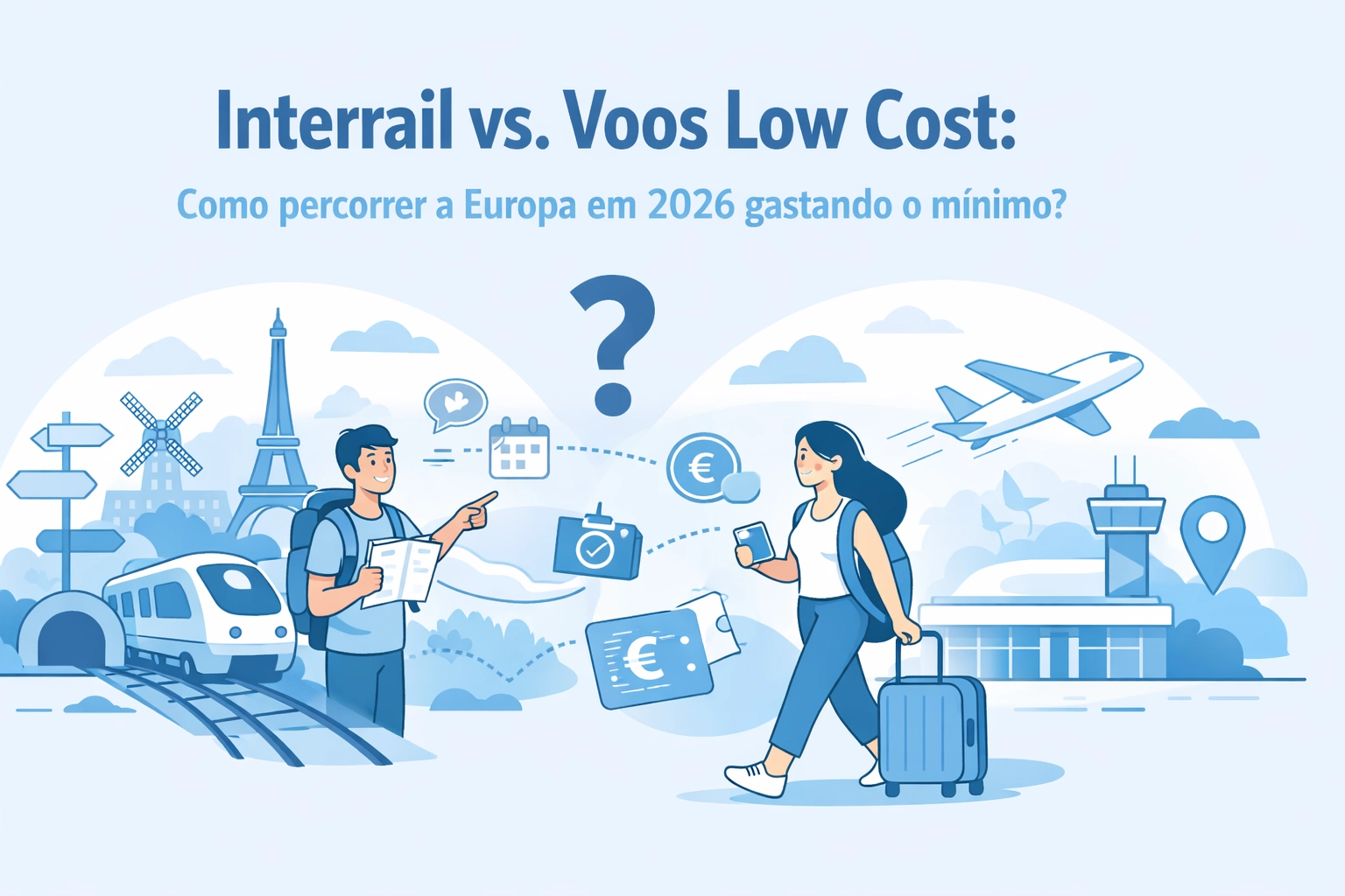 Interrail vs. Voos Low Cost: Como percorrer a Europa em 2026 gastando o mínimo?